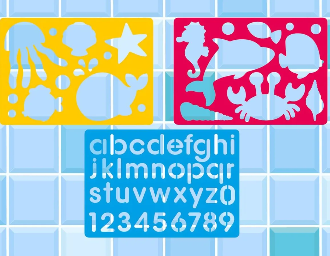 Outlet Buddy & Barney Bath Time Stencil Art - Fun in the Tub!