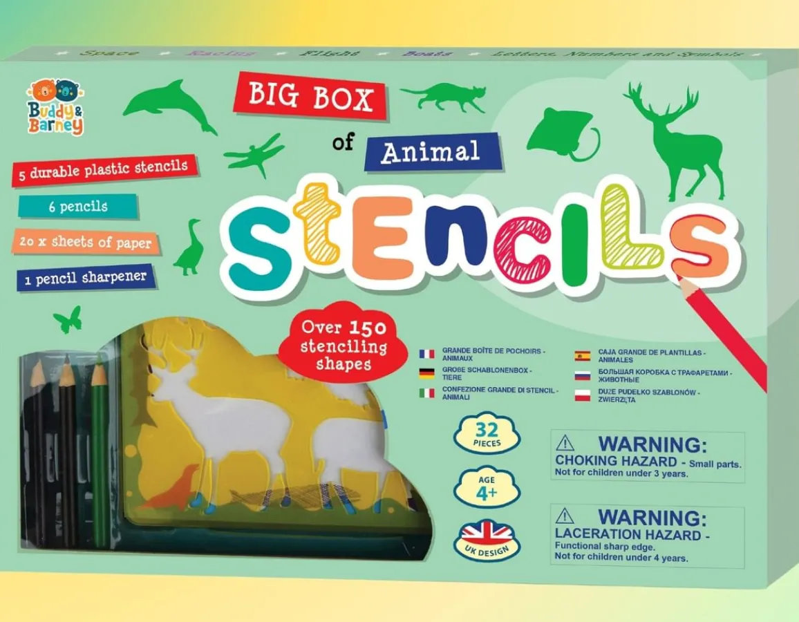Clearance Buddy & Barney Big Box of Animal Stencils - 150 Shapes