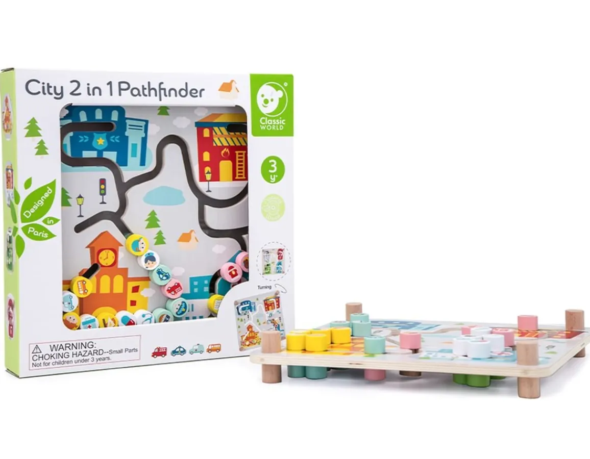 Online Classic World City 2 in 1 Pathfinder - Wooden Game