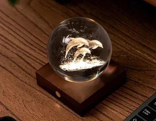 New Gingko Dolphins Crystal Light - 3D Effect