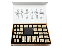 New The Purple Cow Fashion Stamper Set - 36 Wooden Stamps