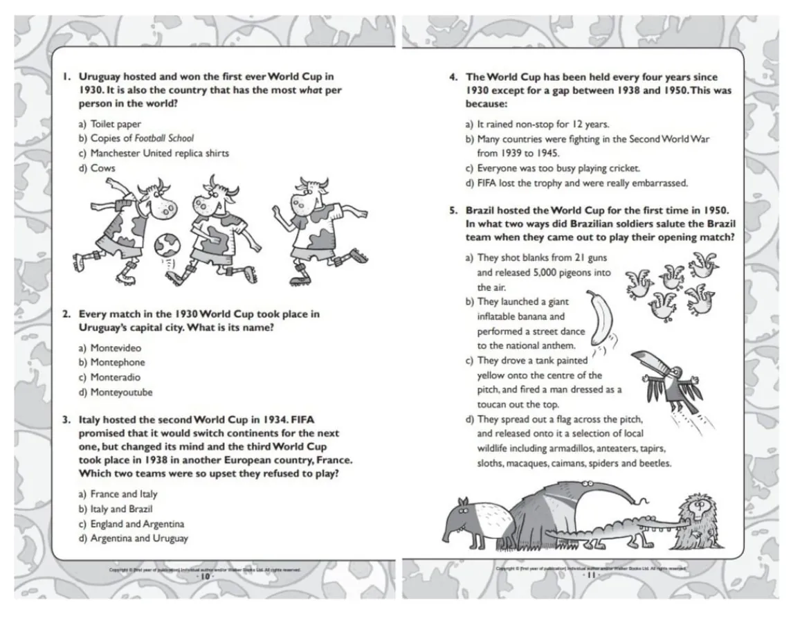 Outlet Walker Books Football School - World Cup Quiz Book
