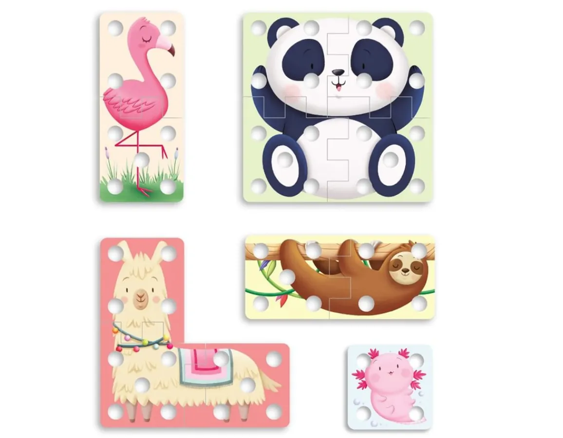 Clearance Quercetti Lacing Puzzle - Five Cute Animals