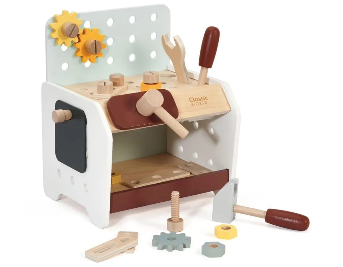 Clearance Classic World Mini Workbench - 29 Wooden Pieces