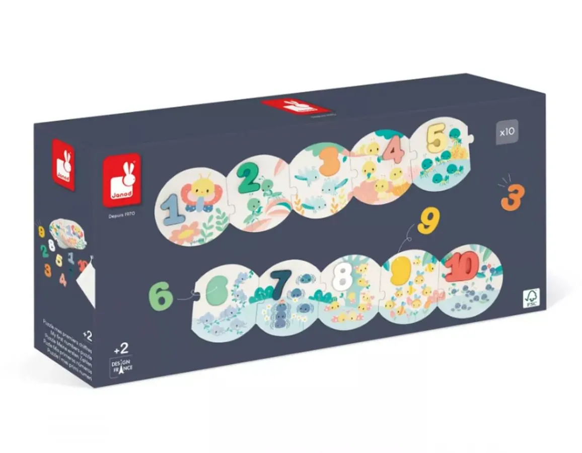 Online Janod My First Numbers Puzzle - Cute Bugs