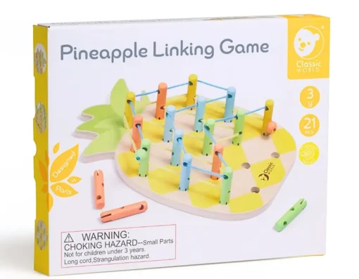 Sale Classic World Pineapple Linking Game - Natural Wood