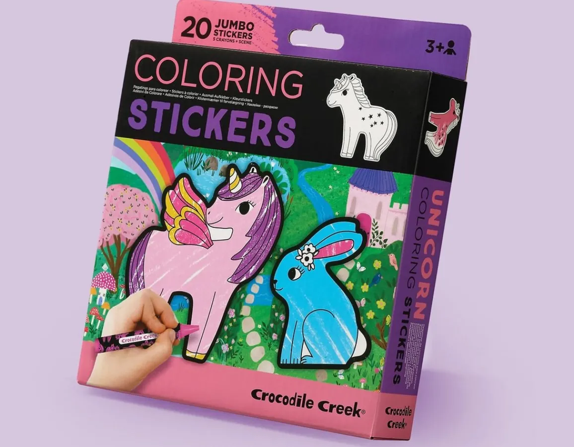 Outlet Crocodile Creek Unicorn Colouring Stickers - Set of 20 with 5 Crayons
