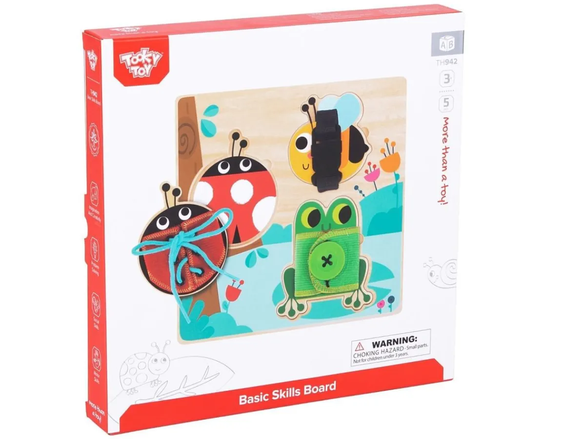 Discount Tooky Toy Wooden Skills Board - Buckle, Button, Lace