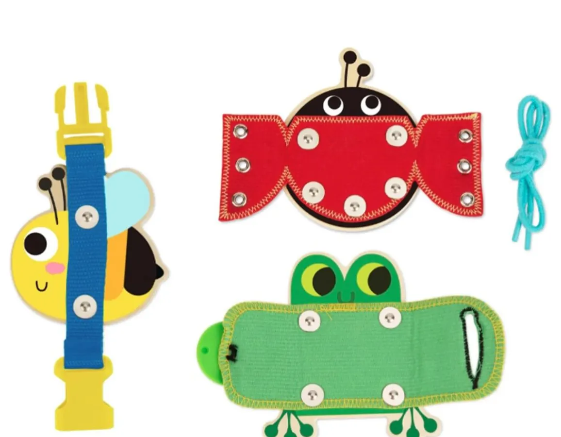 Discount Tooky Toy Wooden Skills Board - Buckle, Button, Lace