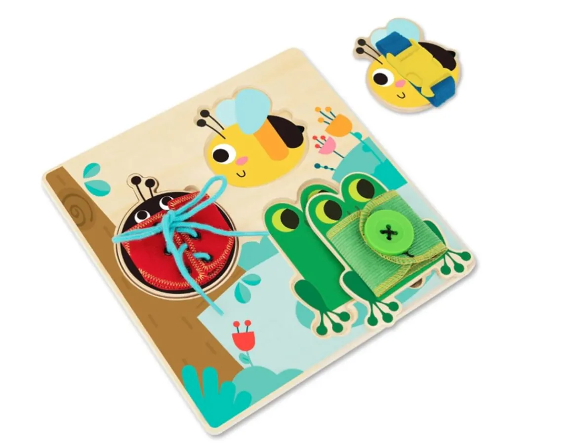 Discount Tooky Toy Wooden Skills Board - Buckle, Button, Lace