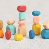 Hot Tooky Toy Wooden Stacking Stones - Set of 16